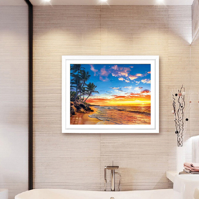 Painting By Numbers Sea Scenery DIY Oil Coloring Landscape Drawing Pictures