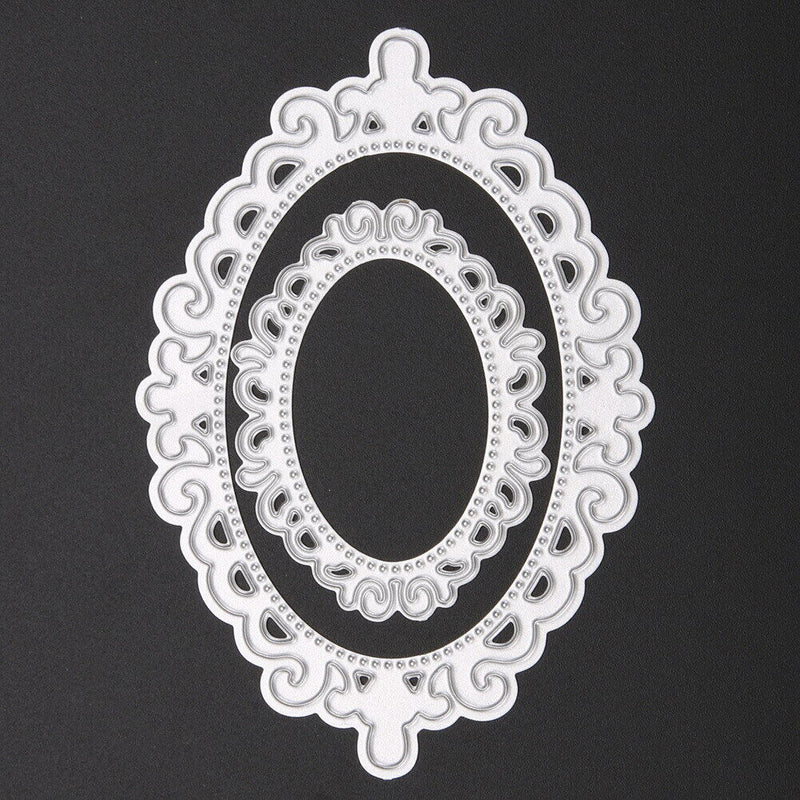 2PCS Lace Oval Clip Lifting Machining Dies Stencils for DIY Scrapbooki