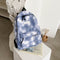 #A Casual Tie Dye Backpack Women Gradient Chain Canvas Backpack Daypack for Sh