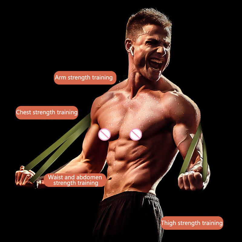 Fitness Band Resistance Strap Gym Workout Expander (Military Green 13mm) Newly