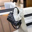 Retro Quilted Shoulder Bags Female Solid Color Crossbody Bag Women Nylon Handbag