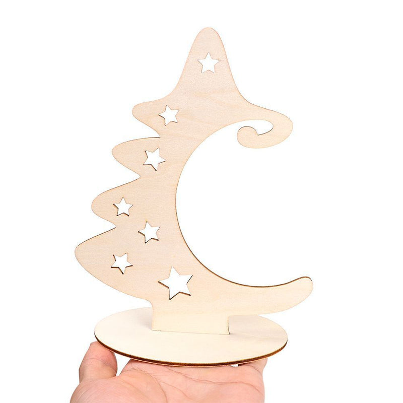 Wooden Christmas Ornaments Wood Slices Christmas Tree Crafts with Stand