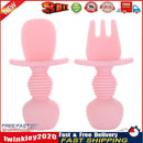 Baby Silicone Training Feeding Spoon Toddlers BPA-free Tableware (Pink) Newly