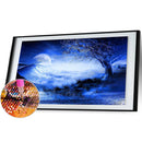 D DIY Full Round Drill Diamond Painting Blue Moon Star Lake