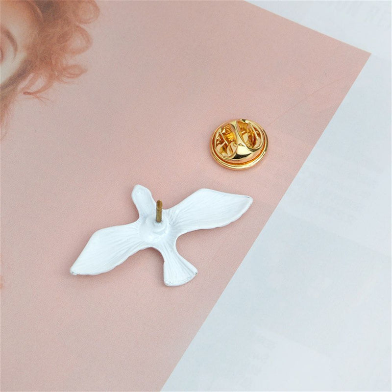 Enamel Symbolises Peace Metal Lapel Pin Dove Pins Badge White Dove Brooch