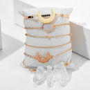 Retro Shell Moon Flower Bracelet Round Slice Charming Bangles Women Jewelry Gift
