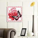 Partial Embroidery Stamped Flower Butterfly DIY Cross Stitch Kit 14CT Needlew