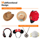 5x Baseball Hat Rack Cap Organizer Door Wall Headphone Hanger Hook (Black) Newly