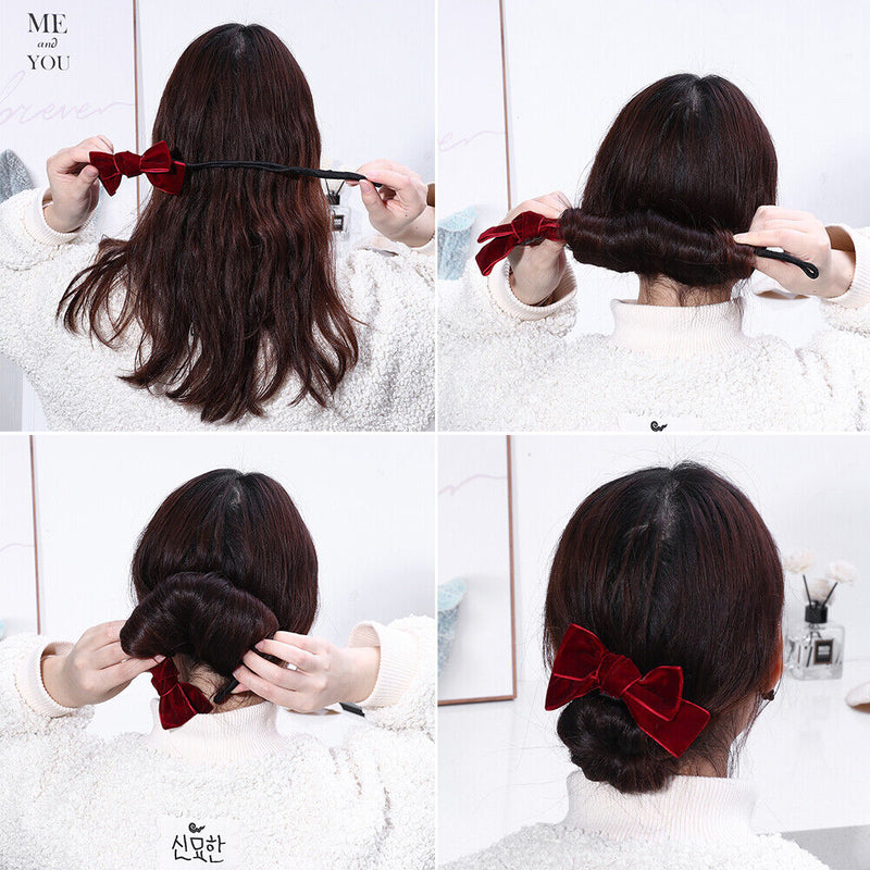 Styling Bow Pattern Hair Making Tool Hair Rope Bun Maker Hairstyle Headband