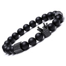 Mens Yoga Rope Cuff Bangles Steel Titanium Beaded Bracelet Crown Bracelets