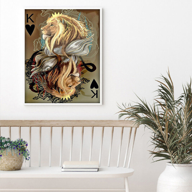 5D Diamond Painting Kit Forest King Lion Full Round Drill DIY Mosaic Rhinestone