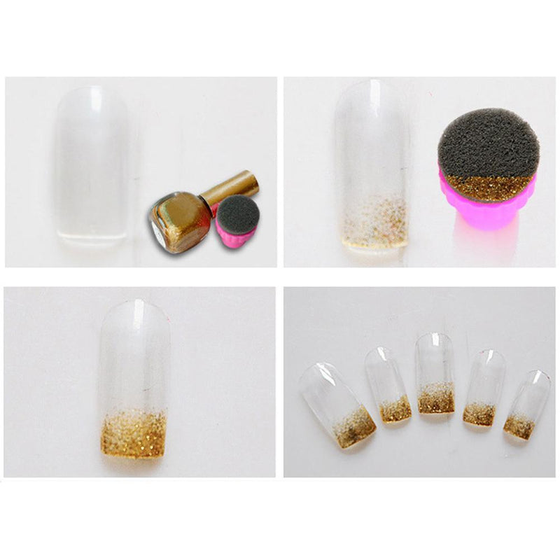 Sponge Seal Block Nail Files Set Manicure Tool Gradient Color Nail Paint