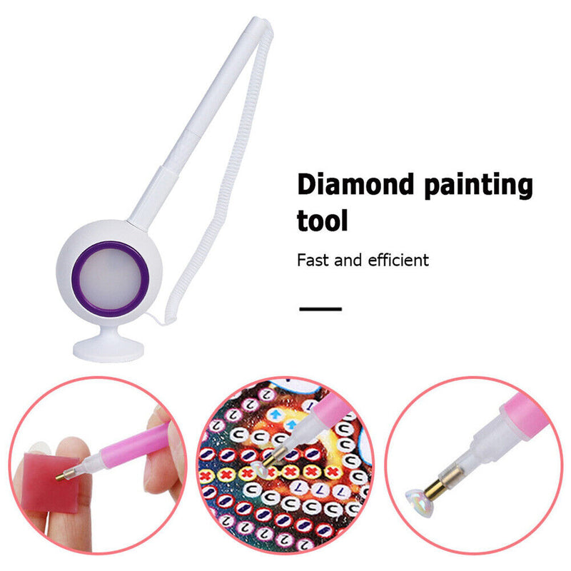 Diamond Painting Drawing LED Light Point Drill Pen for DIY Craft (Purple) Newly