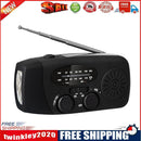 3 LED Lights Flashlight Hand Crank Radio 1200mAh Power AM FM Radio Black