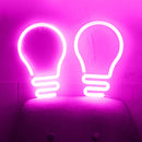 Light Bulb LED Neon Light Neon Sign Hanging Decoration Night Lamp (Pink) Newly
