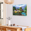DIY Landscape House Full Round Diamond Painting Wall Decor Rhinestone Art Crafts