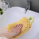 Soft Chenille Hand Towel Kitchen Bathroom Super Absorbent Towels (Yellow)