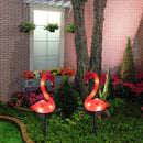 Solar Power LED Pink Bird Lawn Light Outdoor Garden Landscape Lamps (2pcs) Newly