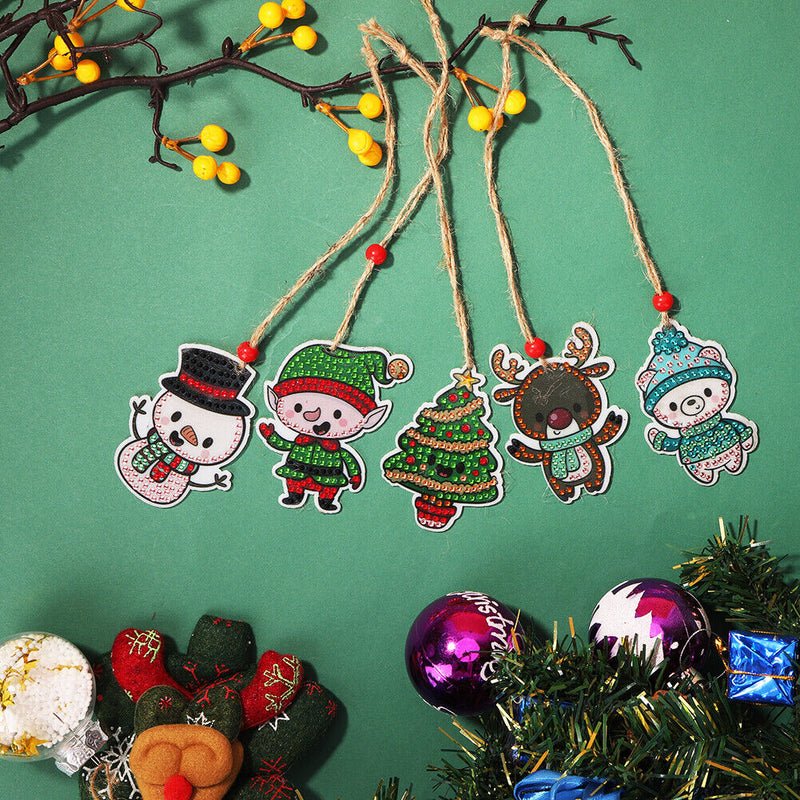 Double-side 5D Diamond Painting DIY Hanging Christmas Trees Pendant (GP008)