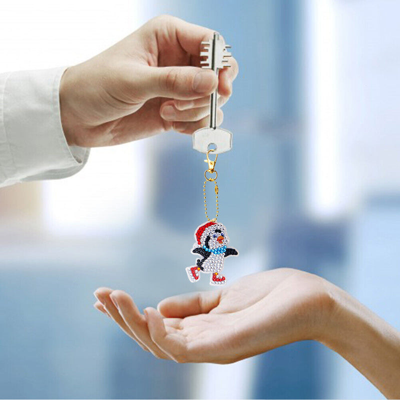 Snow Sports Diamond Painting Keychain DIY Crystal Drill Key Ring (YS016) Newly