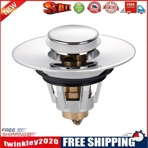 Stainless Steel Rebound Core Push Drain Filter Sink Bounce Bathtub Plug
