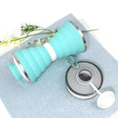 500mL Collapsible Soft Kettle Outdoor Silicone Water Bottle (Light Green) Newly
