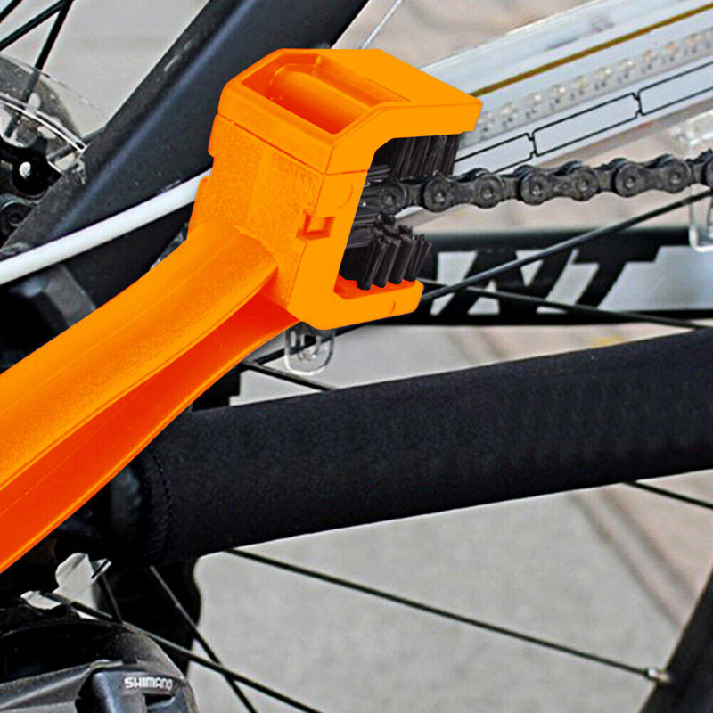 Cycling Cleaning Accessories Orange Chain Brush for Motorcycle Mountain Bik