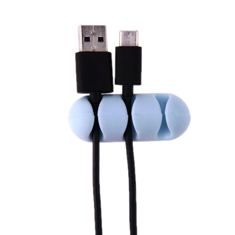 Mini Adhesive Ethernet Charging Data Earphone Cable Organizer Tool(Blue)