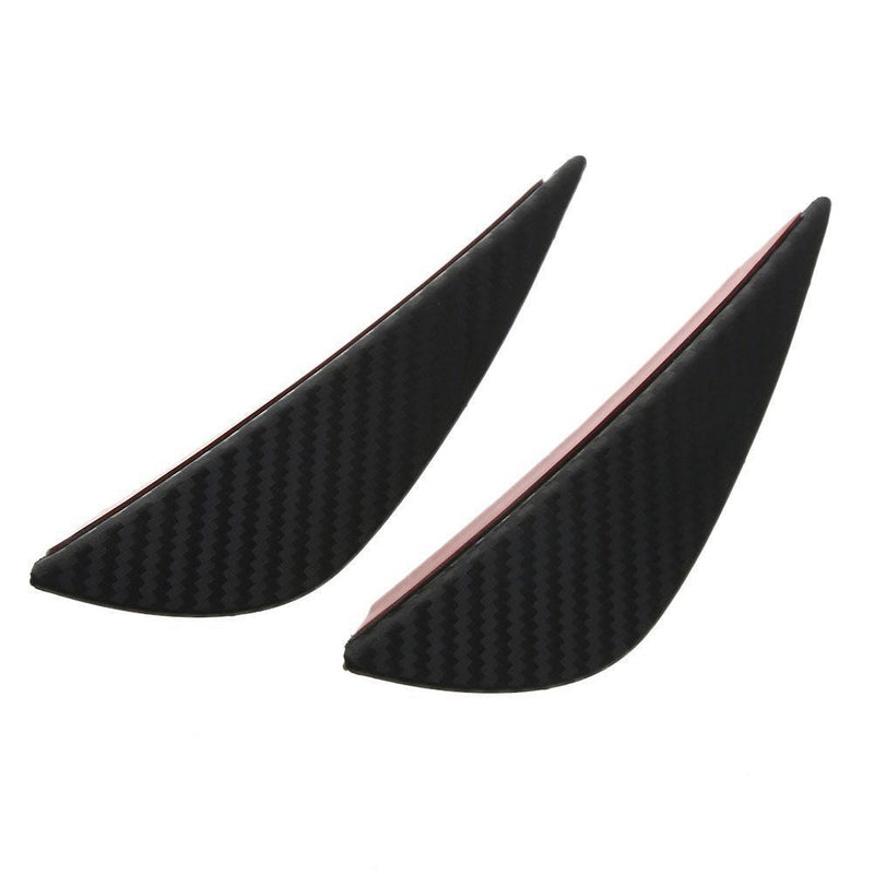 4PCS/Set Black Carbon Fiber Fit Front Bumper Lip Splitter Fluted Air