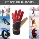 1 Pair Bike Cycling Full Finger Fleece Gloves Anti-Freeze Gloves (Men Red) Newly