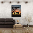 Painting By Numbers Kit DIY Sunset Elephant Canvas Oil Art Picture Craft