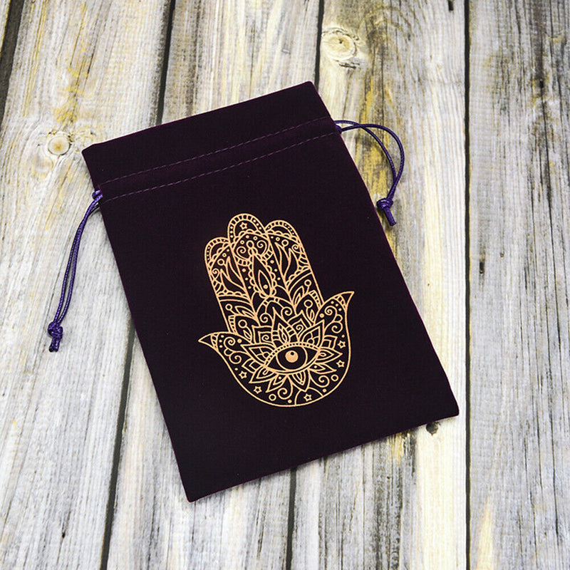 Velvet Tarots Card Storage Bag Drawstring Jewelry Dice Bag Pockets for Fami