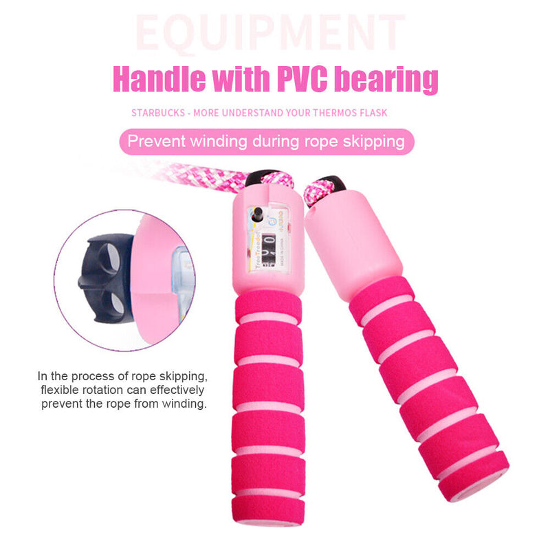 Children Skipping Rope with Counter Jumping Ropes Sports Equipment (Pink) Newly