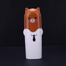 Cartoon Toothbrush Box Toothbrush Case Holder Travel Portable Cover(Brown)