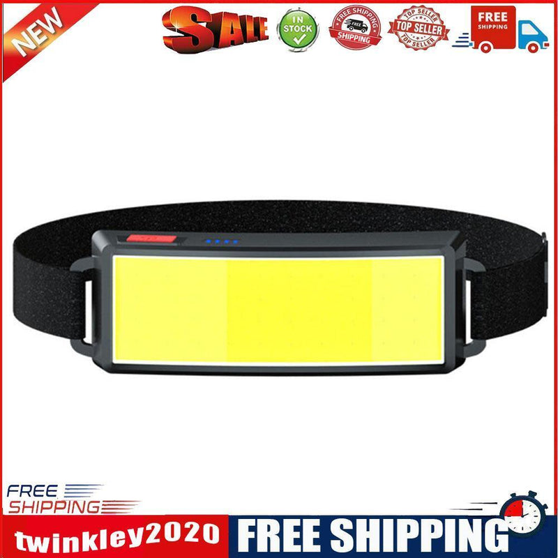 2pc COB LED Headlight Flashlight USB 3 Mode Outdoor Travel Camping Hiking