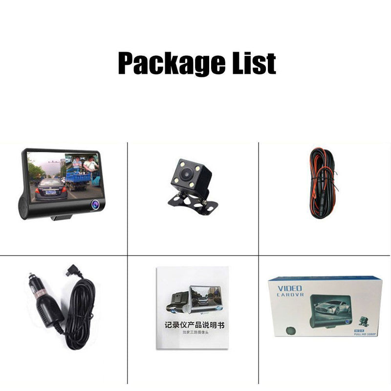 DVR Dual Lens Dash Cam Car Camera Video Recorder Camera 3 Lens Camera Dash Cam