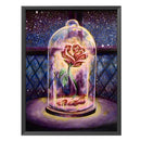 Cotton Thread Embroidery DIY 11CT Stamped Cross Stitch Rose in Glass Artwork Kit