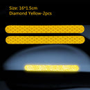 2x Car Reflector Stickers Rearview Mirror Reflective Warning Tape (Yellow) Newly
