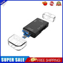 6 in 1 OTG USB 3.0 Type-C Card Reader for Secure Digital/TF Cards (Black)