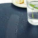 6pcs gray blue 30*50 fan-shaped placemat*1pcs32*32 mat round D1O9