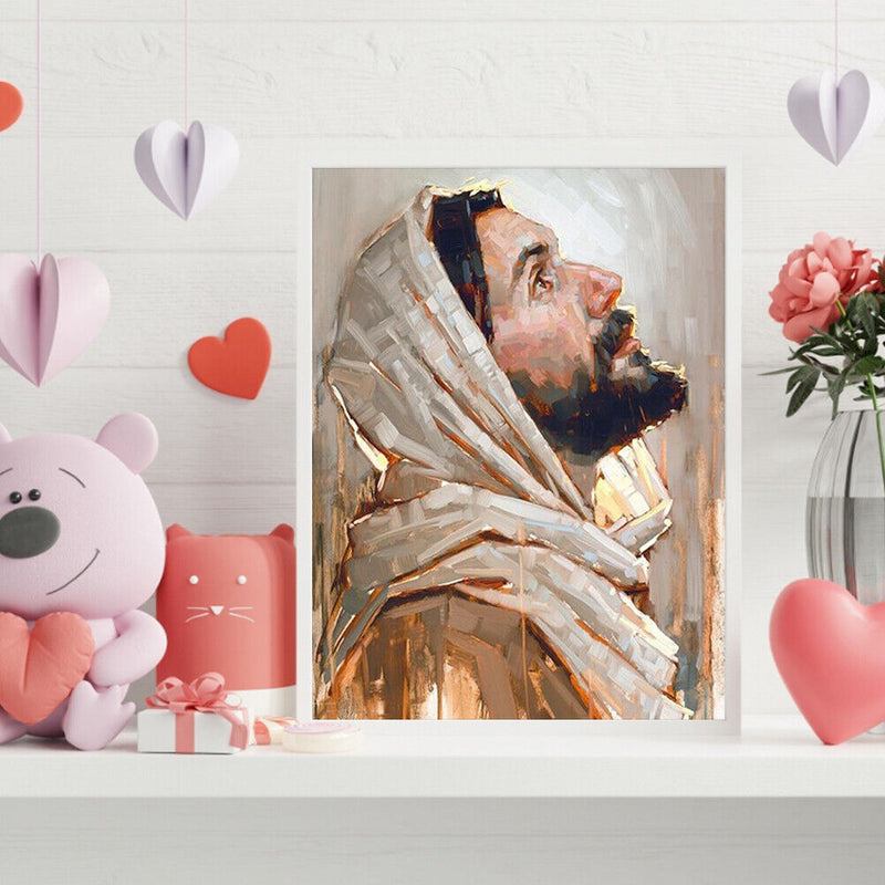 Frameless Oil Paint By Numbers Pastor DIY Canvas Picture Craft Kit for Home