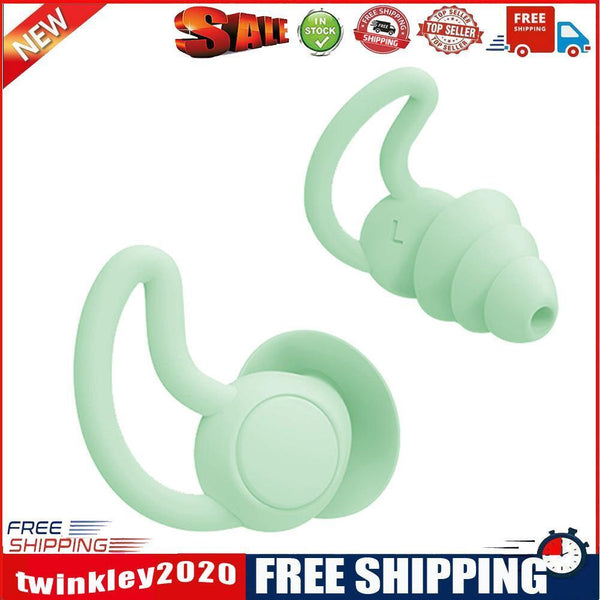 Silicone Ear Plugs Sound Insulation Anti Noise Sleeping Earplugs (Green)
