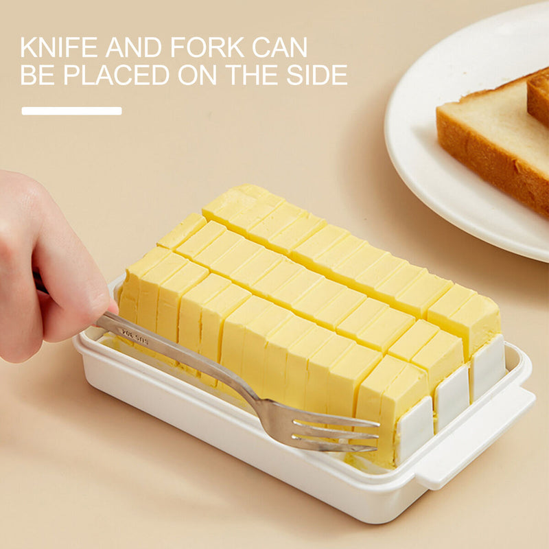 Butter Tray - Butter Cutting Storage Box with Lid Easy to Store in Refriger