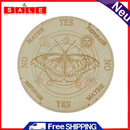 Wooden Divination Pendulum Board with Stars Moon Carved Coaster (Yellow 25cm)