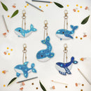5pcs Diamond Painting Keychain DIY Whale Animal Key Ring Pendants (YSK093)