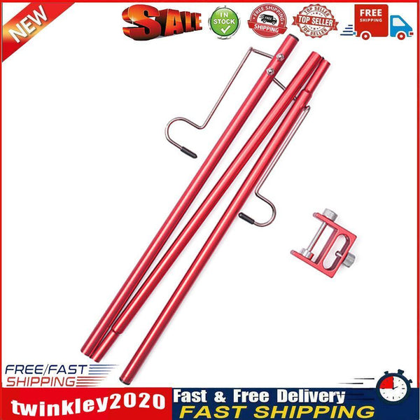 Camping Lamp Pole Ground Desktop Fixing Lantern Holder (Red Double-Hook) Newly