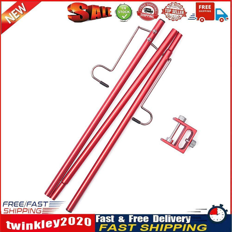 Camping Lamp Pole Ground Desktop Fixing Lantern Holder (Red Double-Hook) Newly