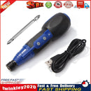 Anti-slip Handle Big Torque Electric Screwdriver USB Charging Drill (Blue) Newly