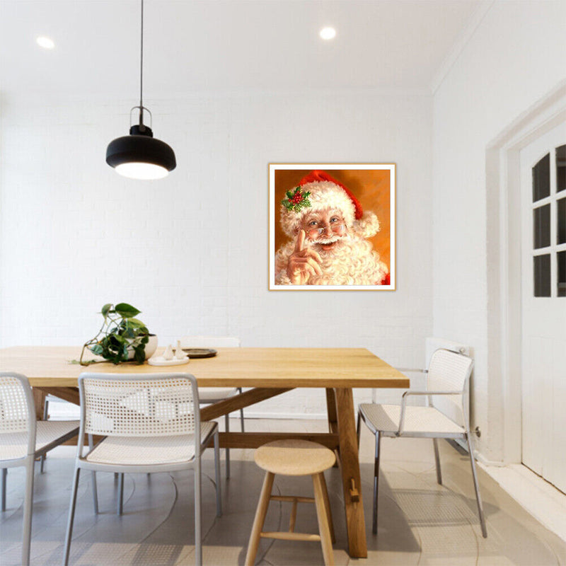 Christmas Santa Claus Rhinestone Drawing Art Full Round Drill Diamond Picture