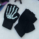 1 Pair Skeleton Cycling Gloves Outdoor Sports Bicycle Finger Gloves M3T2 C4G0